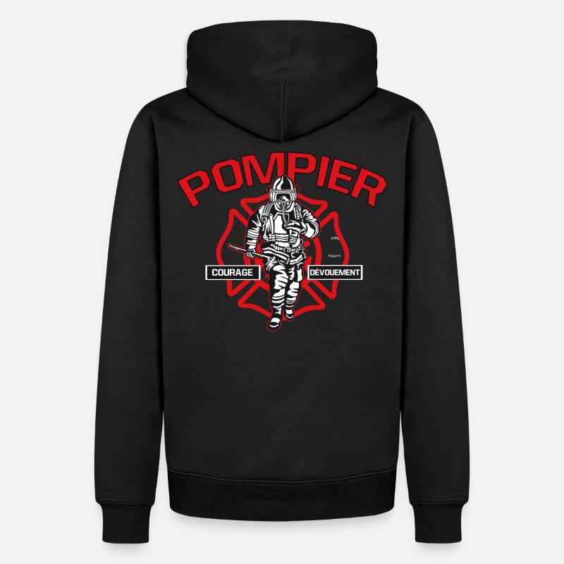 POMPIER courage dévouement - Sweat à capuche Premium bio Homme - noir