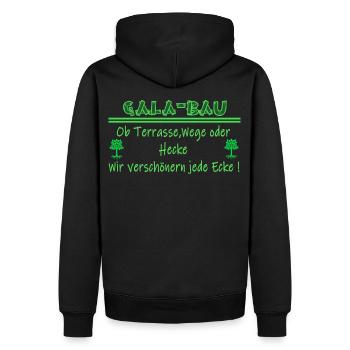 Gala Bau Landschaftsgärtner,Galabau,Gärtnerin,Fun - Männer Premium Bio Hoodie - Schwarz - Hinten - Nico (187cm)