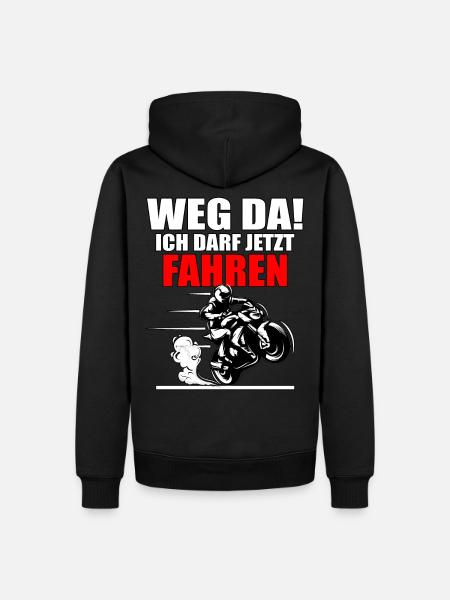 Motorrad Führerschein Bestanden Weg Da! Geschenk - Männer Premium Bio Hoodie - Schwarz