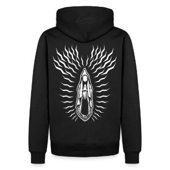Santa Vulva White - Männer Premium Bio Hoodie - Schwarz - Hinten - Nico (187cm)