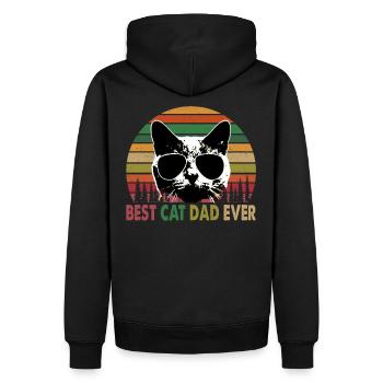 Meilleur chat papa jamais rétro chat rétro fête des pères - Sweat à capuche Premium bio Homme - noir - Dos - Nico (187cm)