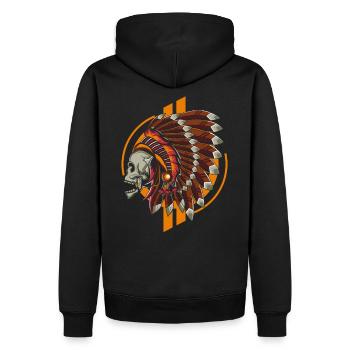 Cadeau Apache amérindien - Sweat à capuche Premium bio Homme - noir - Dos - Nico (187cm)