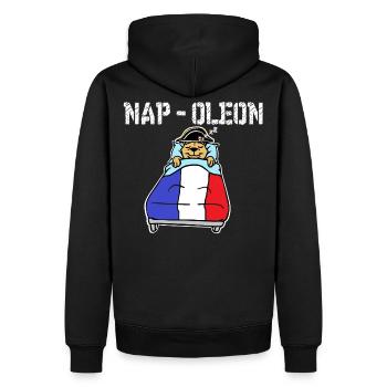 Napoléon, dormir, Nap-oleon, France, sieste - Sweat à capuche Premium bio Homme - noir - Dos - Nico (187cm)