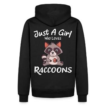 Just a Girl Who Loves Racoons Racoon Lovers Cute A - Men’s Premium Organic Hoodie - black - Back - Nico (187cm)