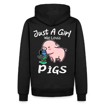 Juste une fille qui aime les cochons - Sweat à capuche Premium bio Homme - noir - Dos - Nico (187cm)