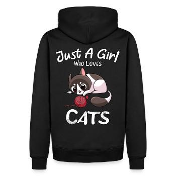 Just a Girl Who Loves Cats Cat Kitten Kitty Lovers - Men’s Premium Organic Hoodie - black - Back - Nico (187cm)