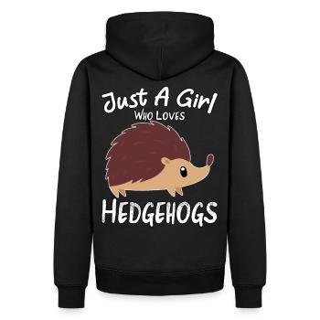 Juste une fille qui aime les hérissons Hedgehog Lovers Cu - Sweat à capuche Premium bio Homme - noir - Dos - Nico (187cm)