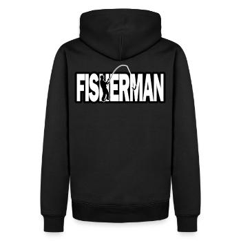 Pêcheur pêcheur pêcheur - Sweat à capuche Premium bio Homme - noir - Dos - Nico (187cm)