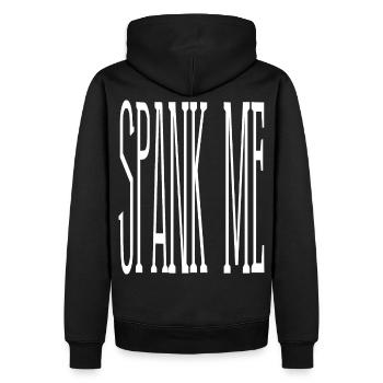 2reborn SPANK ME spruch funny fun lustig verpruege - Männer Premium Bio Hoodie - Schwarz - Hinten - Nico (187cm)