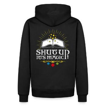 Shut up It's magic ! - Sweat à capuche Premium bio Homme - noir - Dos - Nico (187cm)