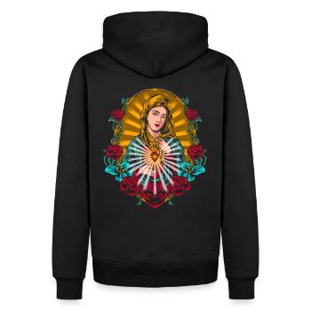 Ange gardien de l'église Holy Madonna Faith - Sweat à capuche Premium bio Homme - noir - Dos - Nico (187cm)