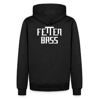 Fetten Bass,Techno Musik,DJ Party,Bassist Shirt - Männer Premium Bio Hoodie - Schwarz - Hinten - Nico (187cm)