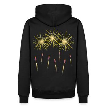 Feux d'artifice et fusées - Sweat à capuche Premium bio Homme - noir - Dos - Nico (187cm)