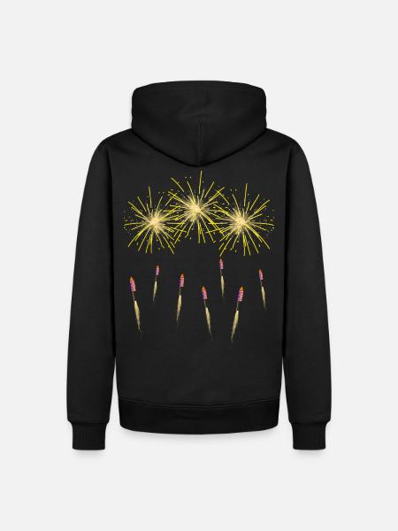 Fireworks and rockets - Men’s Premium Organic Hoodie - black