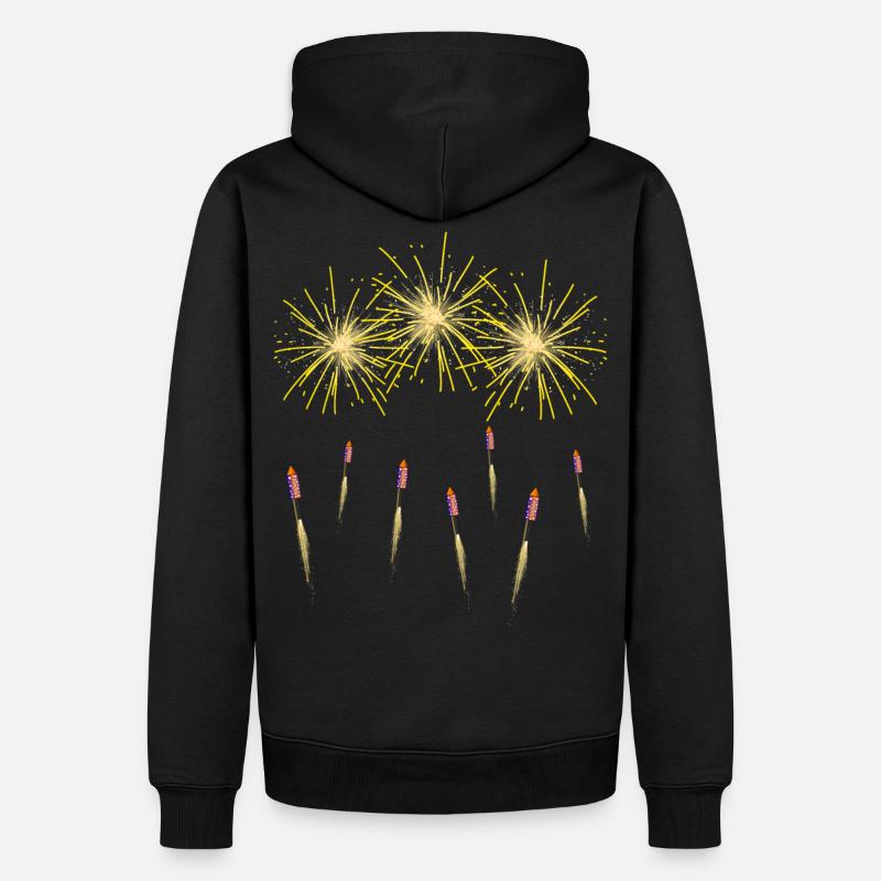 Feux d'artifice et fusées - Sweat à capuche Premium bio Homme - noir