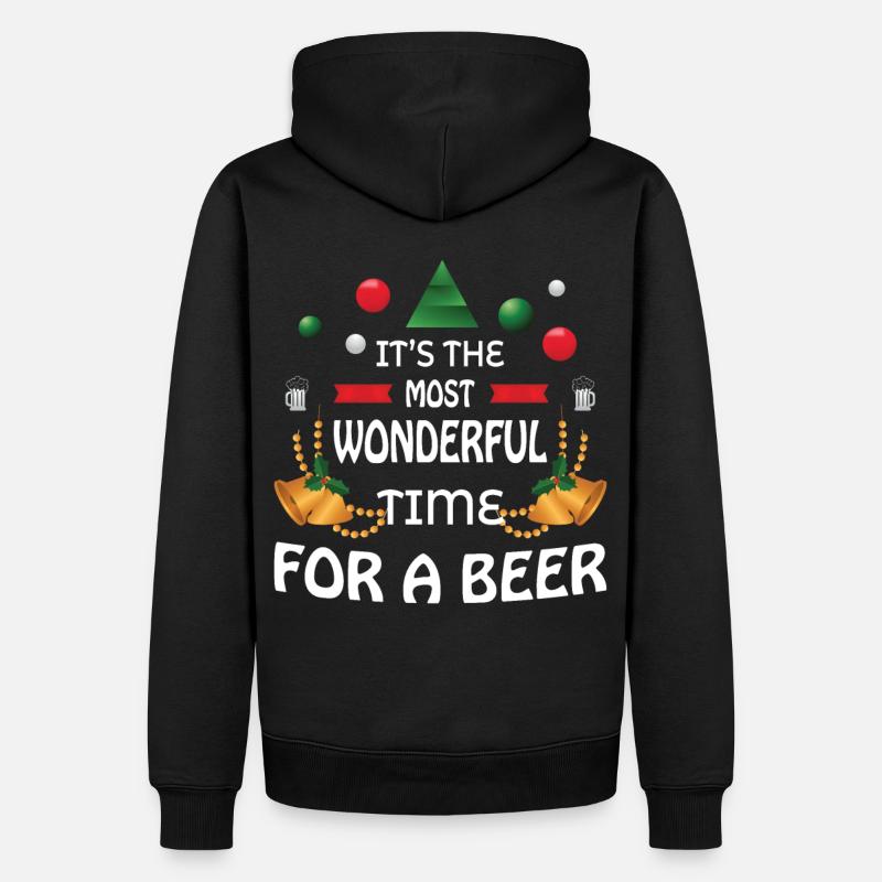 Weihnachts Bier - Männer Premium Bio Hoodie - Schwarz