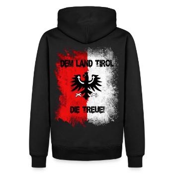 Dem Land Tirol die Treue - Männer Premium Bio Hoodie - Schwarz - Hinten - Nico (187cm)
