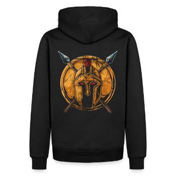 Guerrier spartiate Casque de combat spartiate - Sweat à capuche Premium bio Homme - noir - Dos - Nico (187cm)