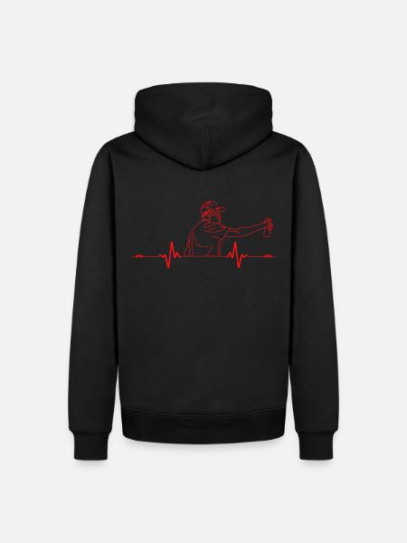 Herzschlag Graffiti Writer Heartbeat Sprayer Spray - Männer Premium Bio Hoodie - Schwarz