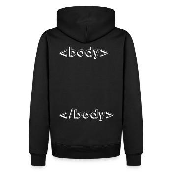 html css geek programmierung - Männer Premium Bio Hoodie - Schwarz - Hinten - Nico (187cm)