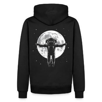 Astronaute lune espace extra-atmosphérique cadeau de l'espace - Sweat à capuche Premium bio Homme - noir - Dos - Nico (187cm)