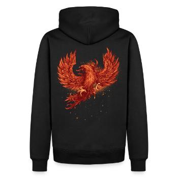 Phoenix Phönix - Männer Premium Bio Hoodie - Schwarz - Hinten - Nico (187cm)