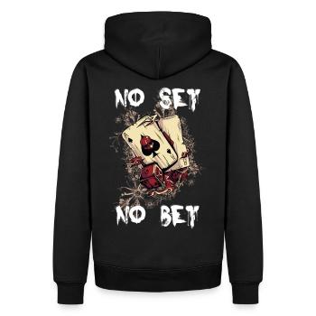 Poker Casino Vegas Karten Cards - Männer Premium Bio Hoodie - Schwarz - Hinten - Nico (187cm)