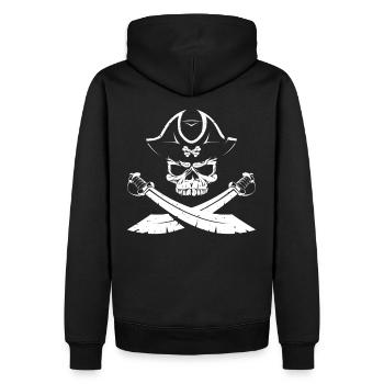 Cadeau amusant de capitaine corsaire crâne de pirate - Sweat à capuche Premium bio Homme - noir - Dos - Nico (187cm)