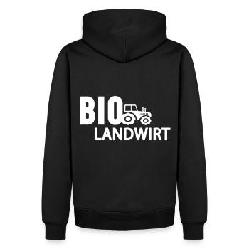 Bio Landwirt Bauer Traktor Landwirtschaft Geschenk - Männer Premium Bio Hoodie - Schwarz - Hinten - Nico (187cm)