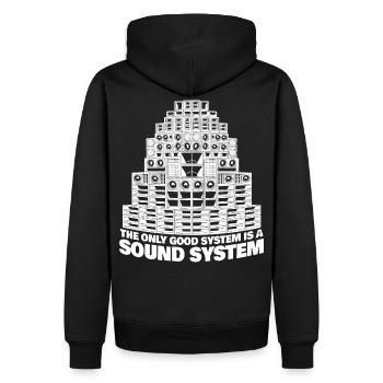 Das einzig gute System ist ein Soundsystem - Männer Premium Bio Hoodie - Schwarz - Hinten - Nico (187cm)
