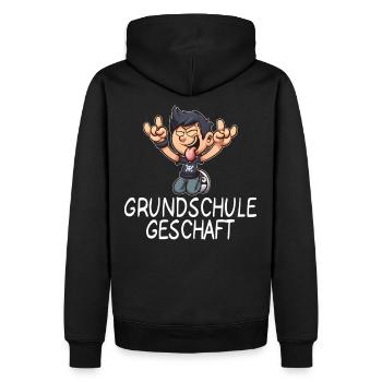 Primary School Done - Men’s Premium Organic Hoodie - black - Back - Nico (187cm)