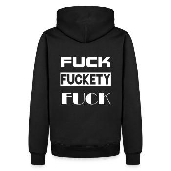 Fuck Fuckety Fuck Funny Fuck Off cadeau - Sweat à capuche Premium bio Homme - noir - Dos - Nico (187cm)