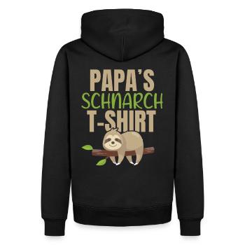 Papa´s Schnarch T-Shirt -Schnarcher - Männer Premium Bio Hoodie - Schwarz - Hinten - Nico (187cm)