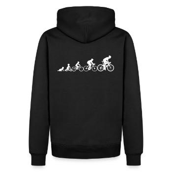 Evolution Downhill Mountain Bike Rennrad MTB - Männer Premium Bio Hoodie - Schwarz - Hinten - Nico (187cm)