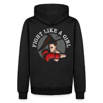 Fight Like A Girl Boxerin Boxen Punch Martial Arts - Männer Premium Bio Hoodie - Schwarz - Hinten - Nico (187cm)