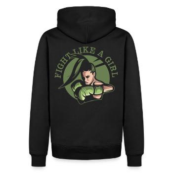 Fight Like A Girl Boxerin Boxen Punch Martial Arts - Männer Premium Bio Hoodie - Schwarz - Hinten - Nico (187cm)