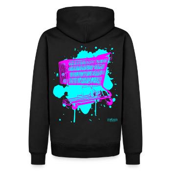 2reborn shopping trolley neo pink - Men’s Premium Organic Hoodie - black - Back - Nico (187cm)
