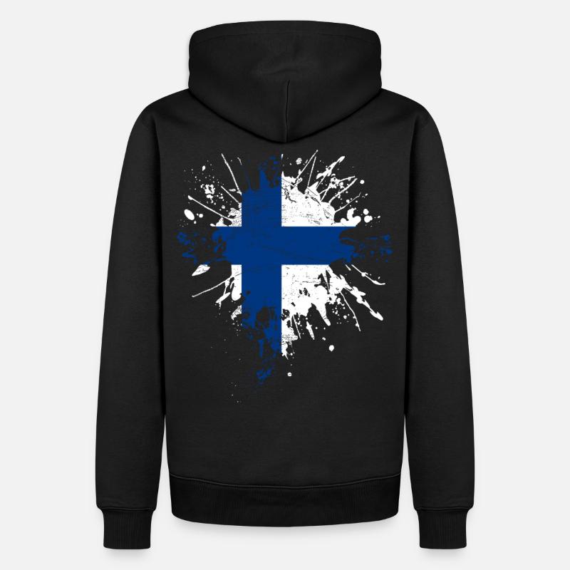 Drapeau de la Finlande - Sweat à capuche Premium bio Homme - noir