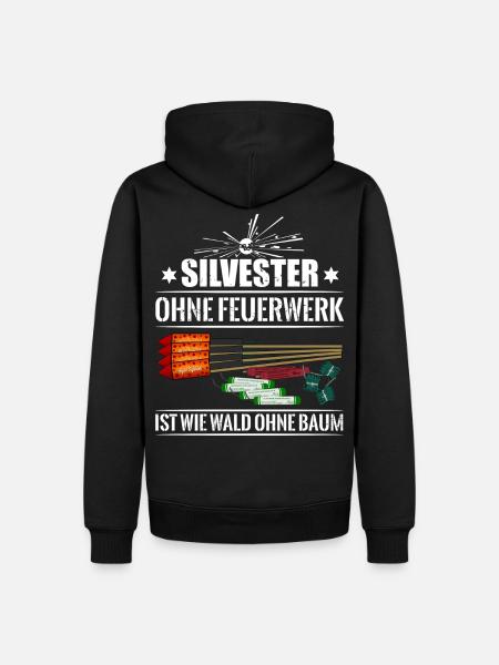 Silvester Feuerwerk Pyro Wald - Männer Premium Bio Hoodie - Schwarz