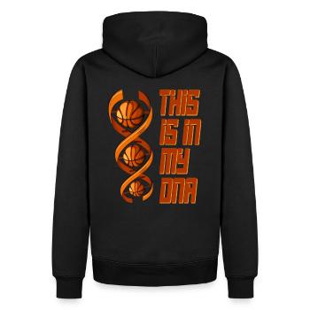 Basketball Is In My DNA Streetball BBall Geschenk - Männer Premium Bio Hoodie - Schwarz - Hinten - Nico (187cm)