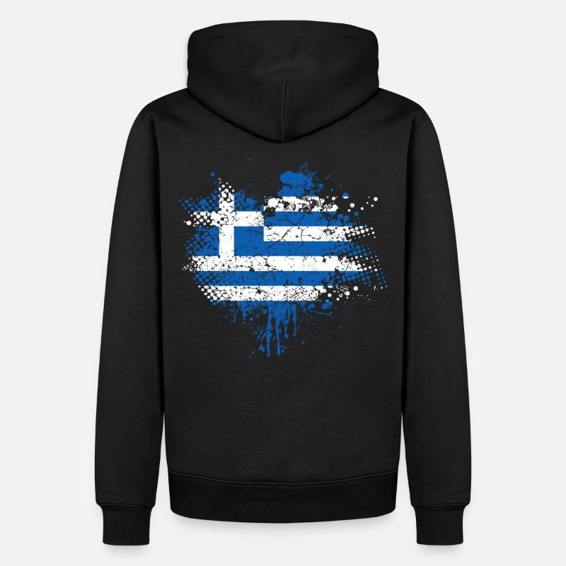 Drapeau de la grèce - Sweat à capuche Premium bio Homme - noir