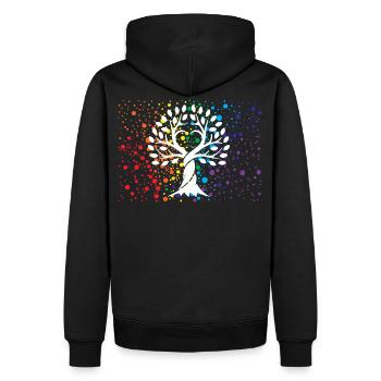 Arbre de vie avec des éclaboussures de peinture - Sweat à capuche Premium bio Homme - noir - Dos - Nico (187cm)