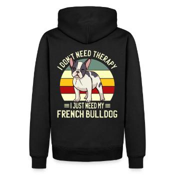 Juste besoin de mon bouledogue français Bouledogue français - Sweat à capuche Premium bio Homme - noir - Dos - Nico (187cm)