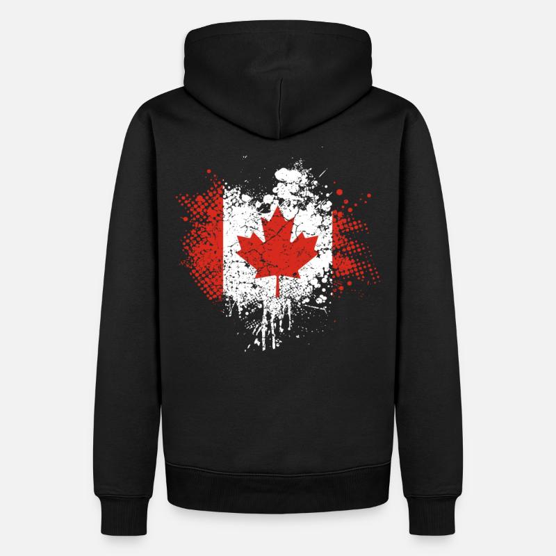 Drapeau du Canada - Sweat à capuche Premium bio Homme - noir