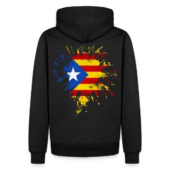 Drapeau de la Catalogne - Sweat à capuche Premium bio Homme - noir - Dos - Nico (187cm)