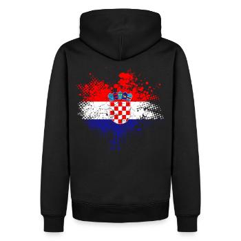 Croatie Drapeau - Sweat à capuche Premium bio Homme - noir - Dos - Nico (187cm)