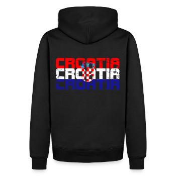 Kroatien - Männer Premium Bio Hoodie - Schwarz - Hinten - Nico (187cm)