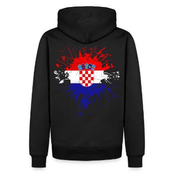 Kroatien Flagge - Männer Premium Bio Hoodie - Schwarz - Hinten - Nico (187cm)