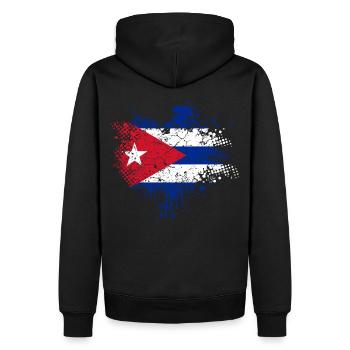 Cuba drapeau - Sweat à capuche Premium bio Homme - noir - Dos - Nico (187cm)