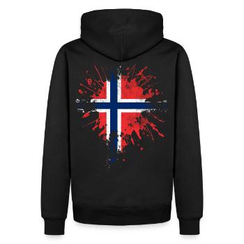 Norwegen Flagge - Männer Premium Bio Hoodie - Schwarz - Hinten - Nico (187cm)